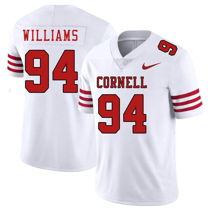 Men-Youth #94 Amon Williams Cornell Big Red 2023 College Football Jerseys Stitched-White
